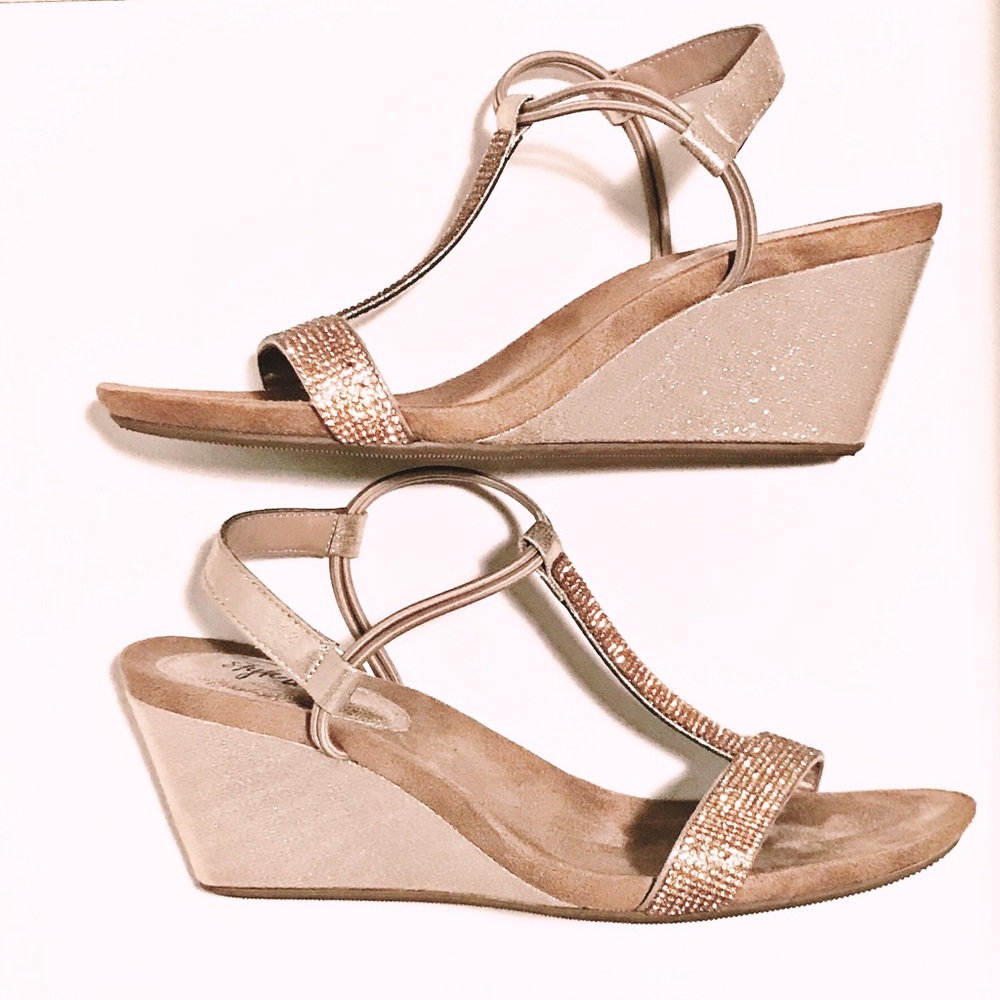 Style & Co. Rose Gold Wedge Sandals